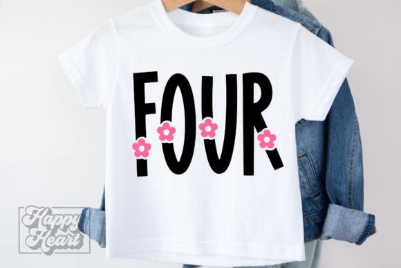 Four 4th Birthday Girl Flower Floral SVG Review