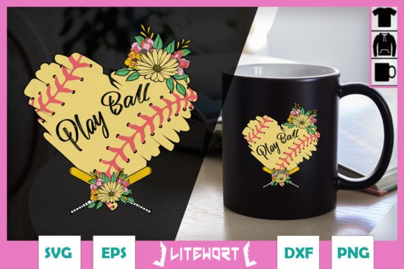 Heart Baseball Play Ball Floral SVG Review
