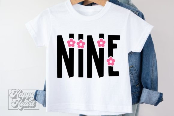 Nine 9th Birthday Flower Floral SVG PNG Review